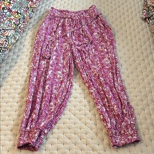 Anthropologie Pink Patterned Pants XS